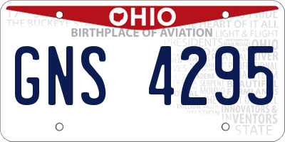 OH license plate GNS4295