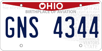 OH license plate GNS4344