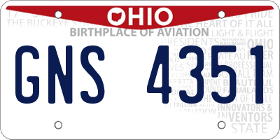 OH license plate GNS4351