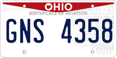 OH license plate GNS4358