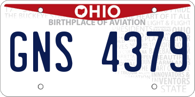 OH license plate GNS4379