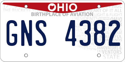 OH license plate GNS4382