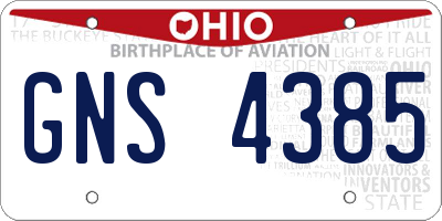 OH license plate GNS4385