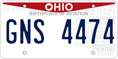 OH license plate GNS4474