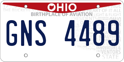 OH license plate GNS4489