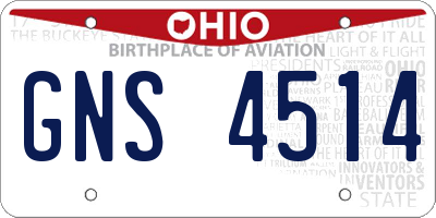 OH license plate GNS4514