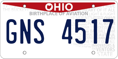OH license plate GNS4517