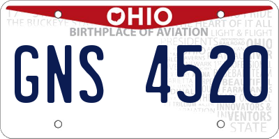 OH license plate GNS4520