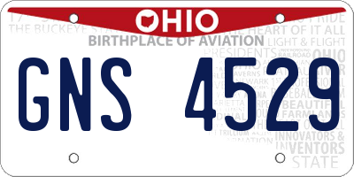 OH license plate GNS4529