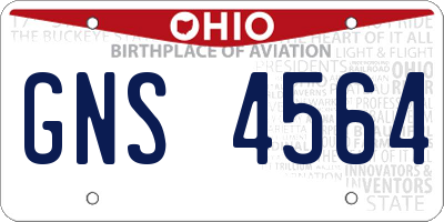 OH license plate GNS4564