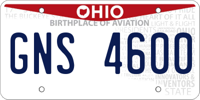 OH license plate GNS4600