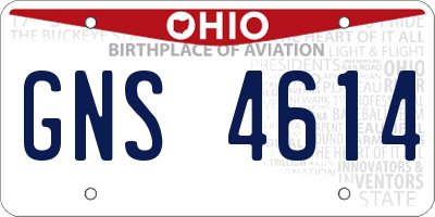 OH license plate GNS4614