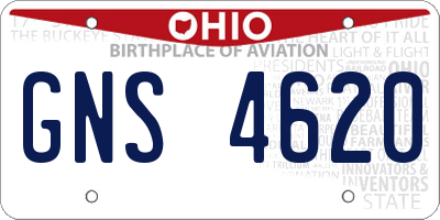 OH license plate GNS4620