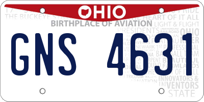 OH license plate GNS4631