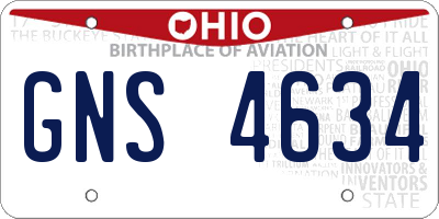 OH license plate GNS4634