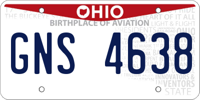 OH license plate GNS4638