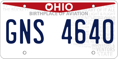 OH license plate GNS4640
