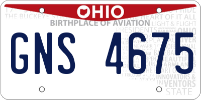 OH license plate GNS4675