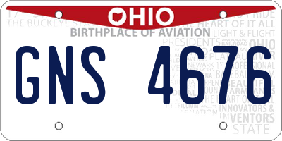 OH license plate GNS4676