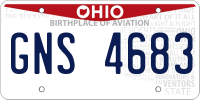 OH license plate GNS4683