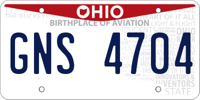 OH license plate GNS4704