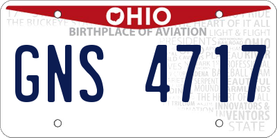 OH license plate GNS4717