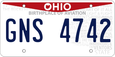 OH license plate GNS4742