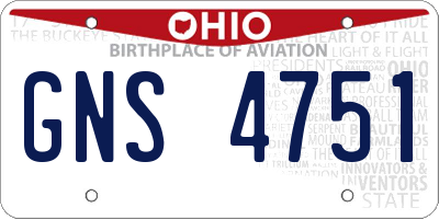 OH license plate GNS4751