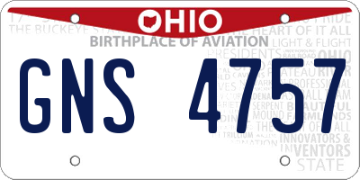 OH license plate GNS4757