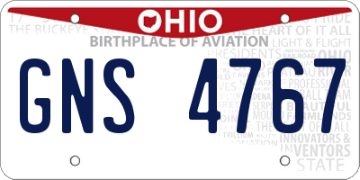 OH license plate GNS4767