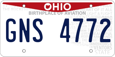OH license plate GNS4772