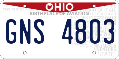 OH license plate GNS4803