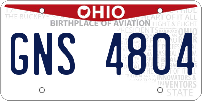 OH license plate GNS4804