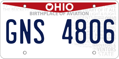 OH license plate GNS4806