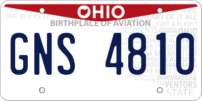 OH license plate GNS4810