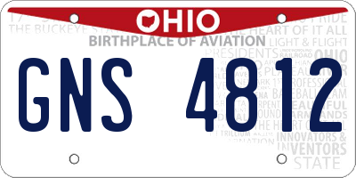 OH license plate GNS4812