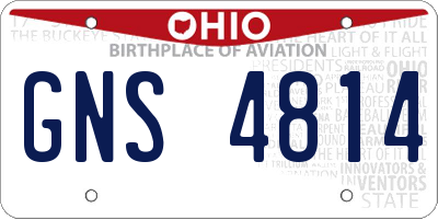 OH license plate GNS4814