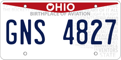 OH license plate GNS4827