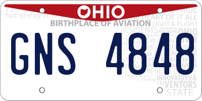 OH license plate GNS4848
