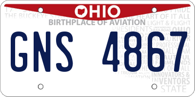 OH license plate GNS4867