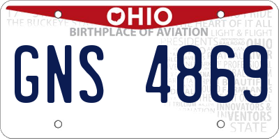 OH license plate GNS4869