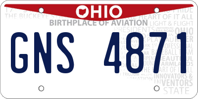 OH license plate GNS4871