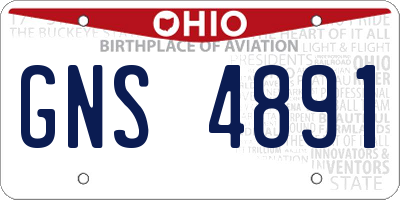 OH license plate GNS4891