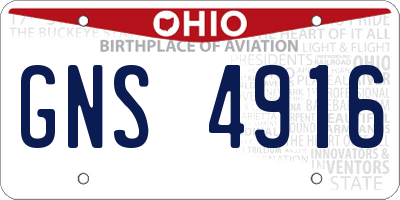 OH license plate GNS4916