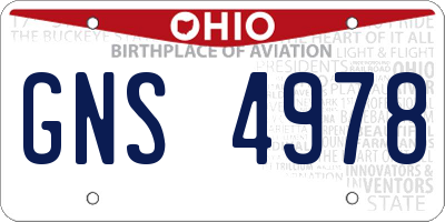 OH license plate GNS4978