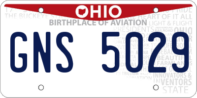 OH license plate GNS5029