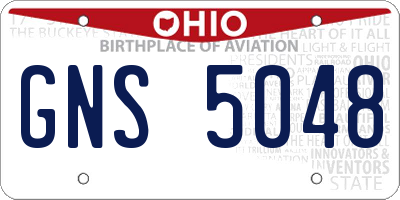 OH license plate GNS5048