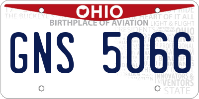 OH license plate GNS5066