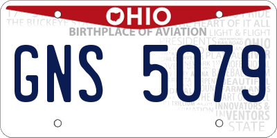 OH license plate GNS5079