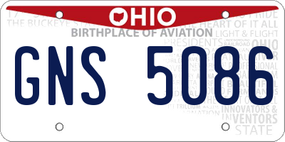 OH license plate GNS5086